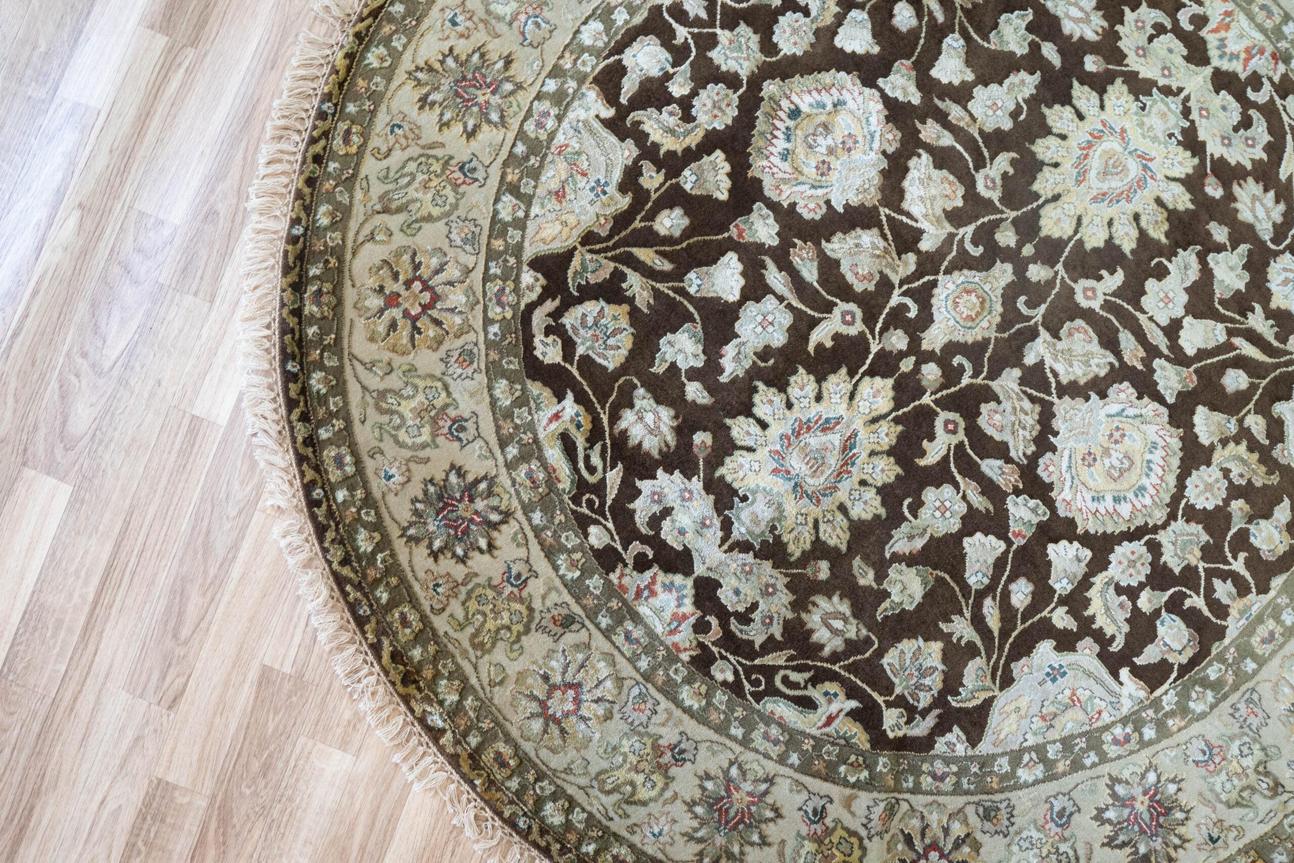 Kashan Wool Silk Rug 5'x5' View 2