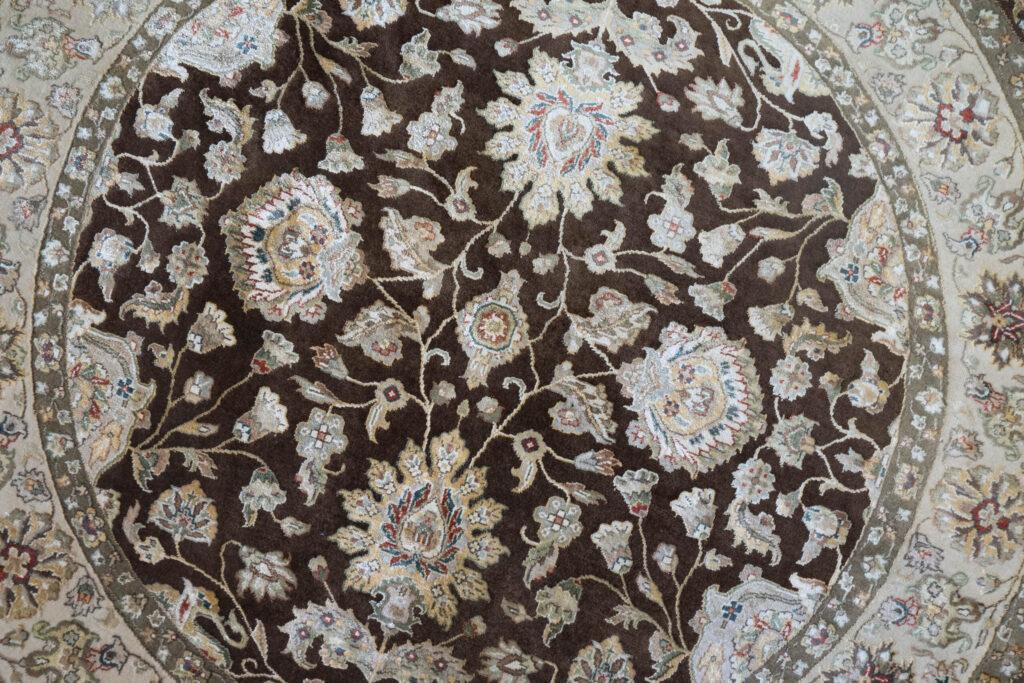 Kashan Wool Silk Rug 5'x5' View 1