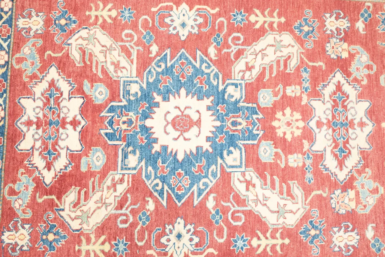 Kazak Wool Rug 5.8 x 6.8' View 3