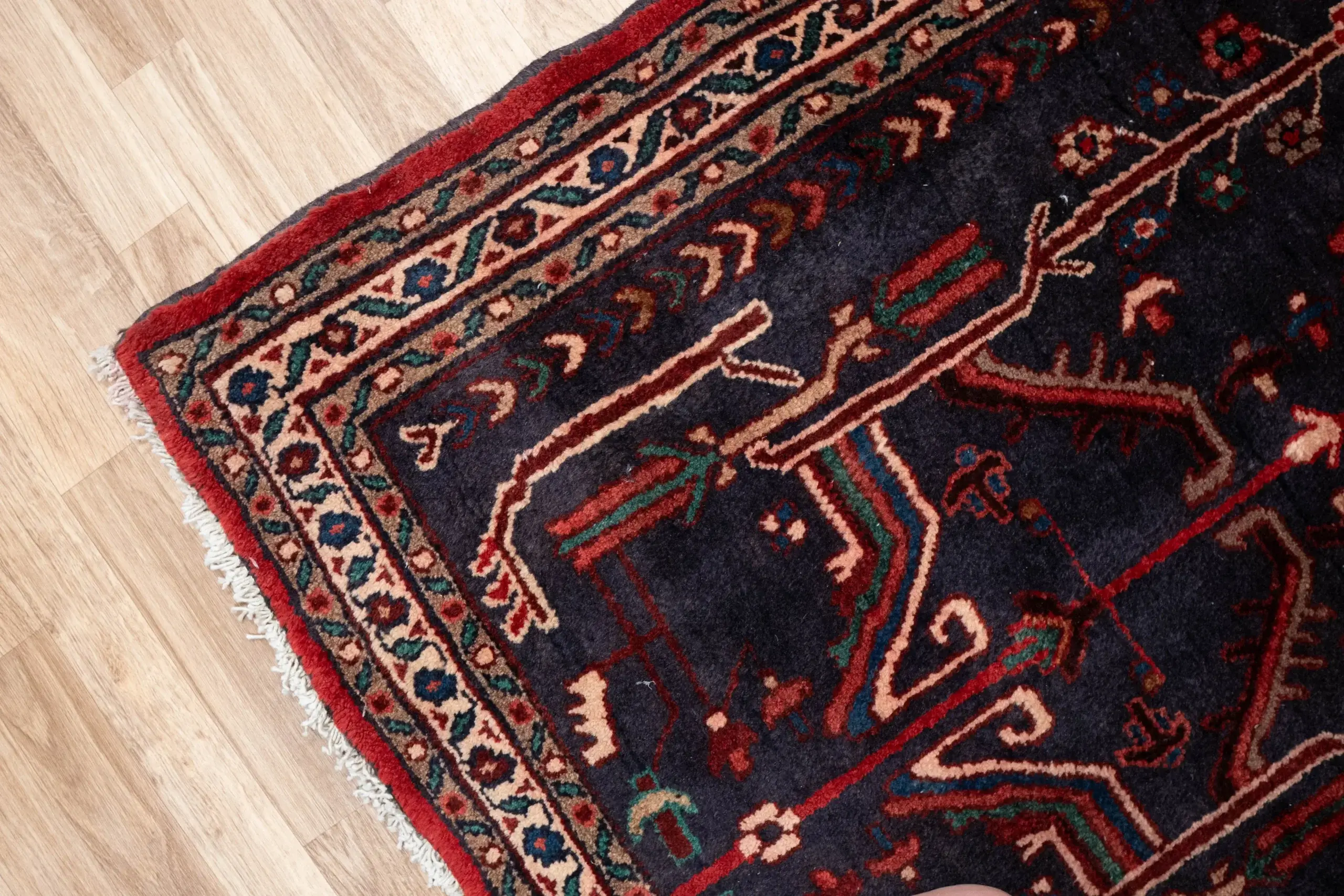 Hamadan Wool Rug 3.5 x 9.7 View 1