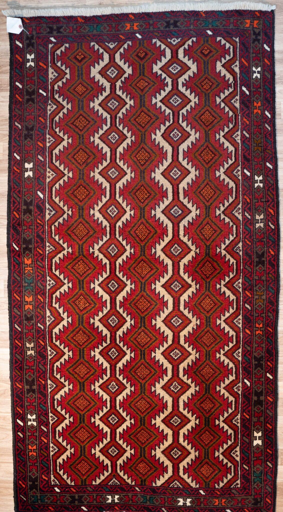 Baluchi Wool Rug 3.5'x6.5' View 1