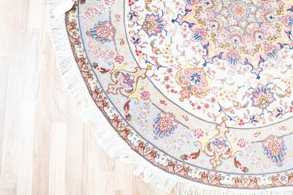 Tabriz Wool Silk Rug 5'x5' View 2