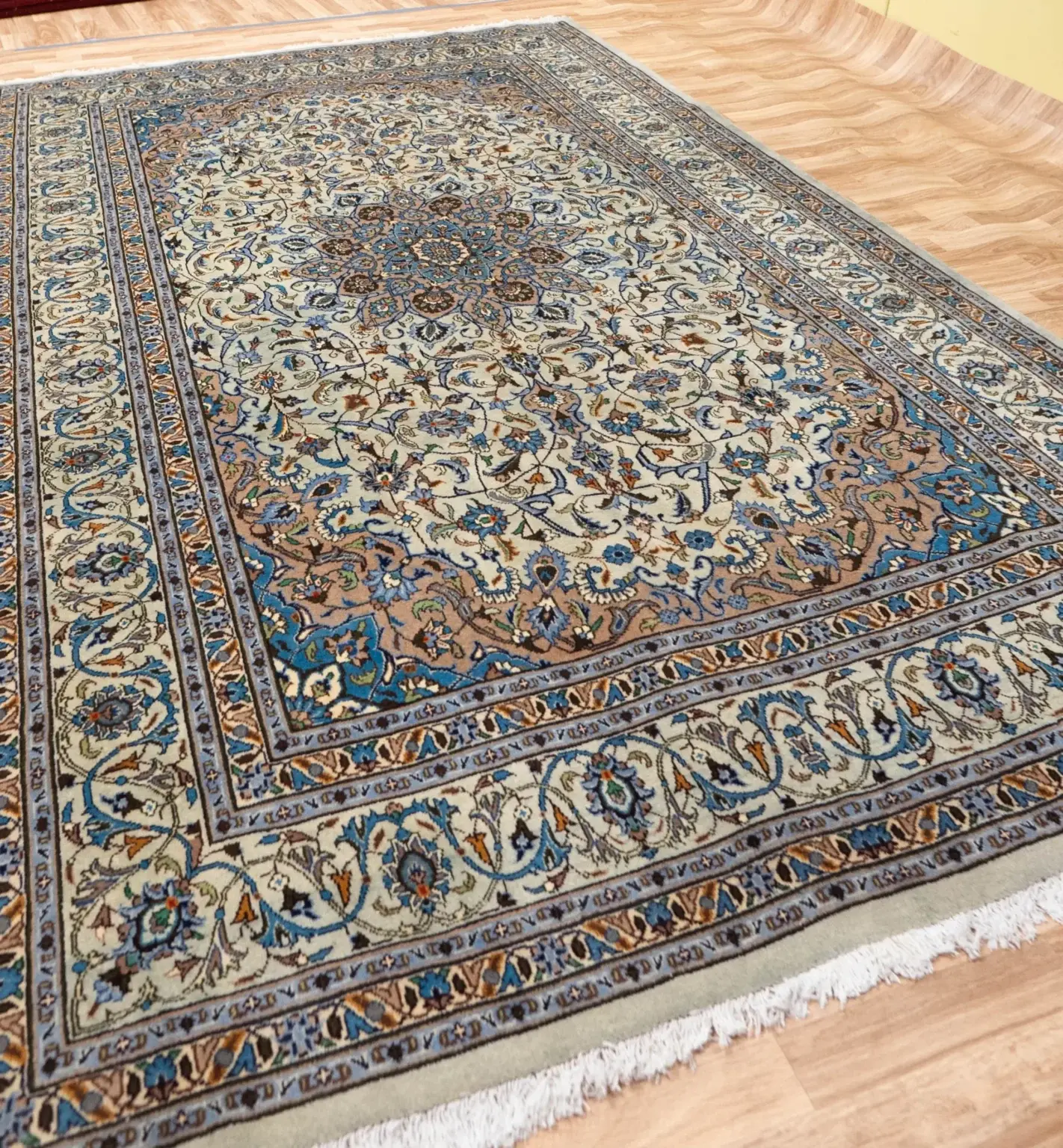 Kashan Wool Rug 6.6 x 9.6 View 1